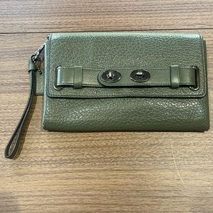 Coach Olive Leather Wristlet